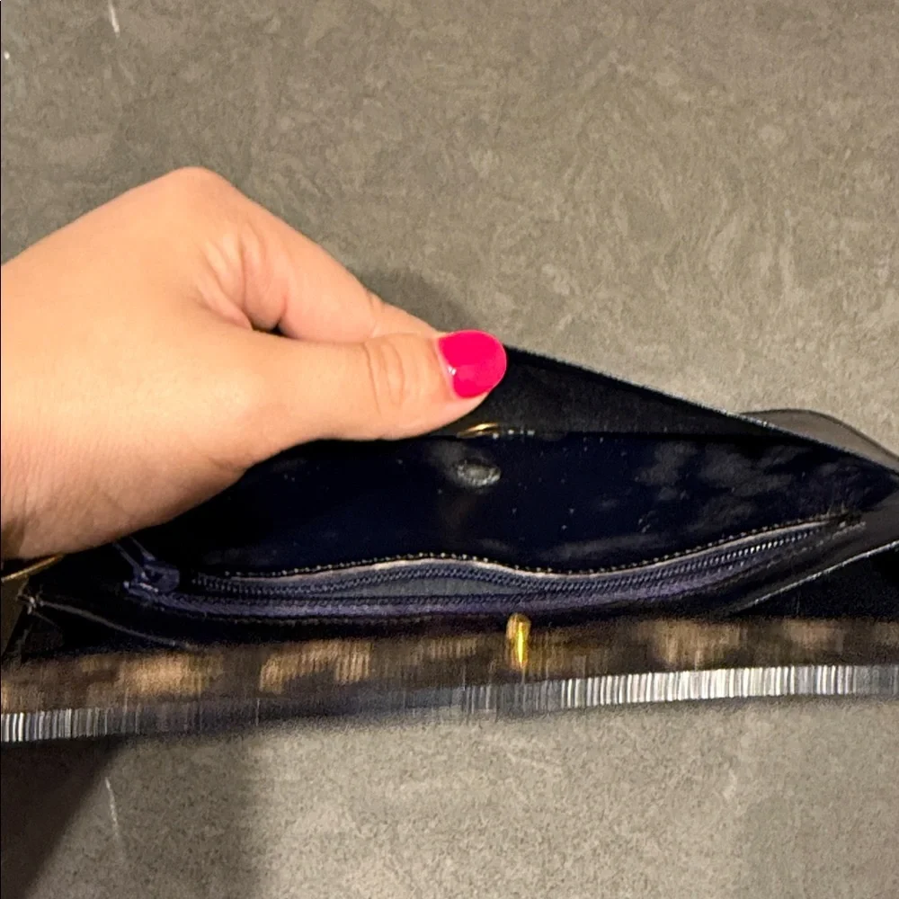 Christian Dior Trotter Canvas Leather Long Bifold Wallet (snap closure loose)